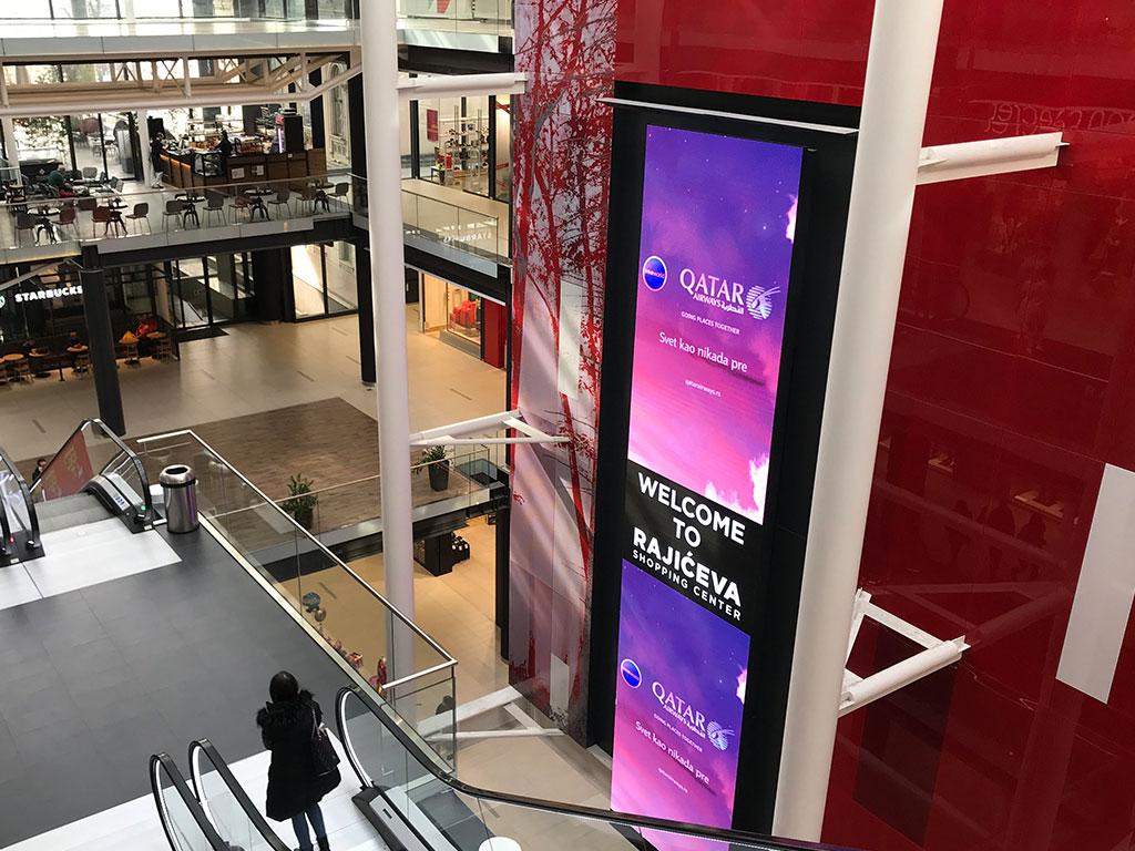 Indoor oglašavanje u TC RAJIĆEVA,LED ekrani